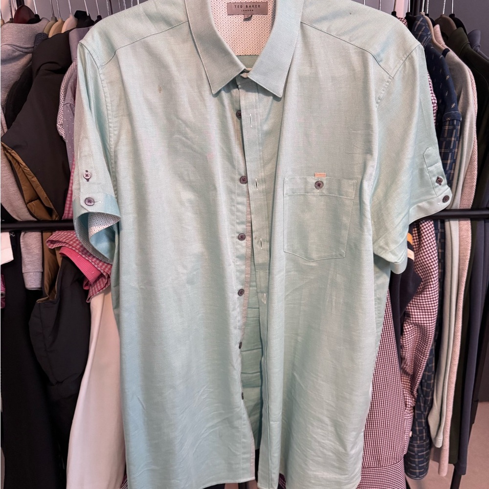 Ted Baker Mint Green Short Sleeve Shirt